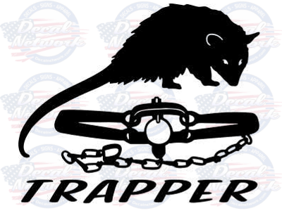 Opossum Trapper vinyl trapping vinyl decal sticker car truck suv window - RTC Trading Company