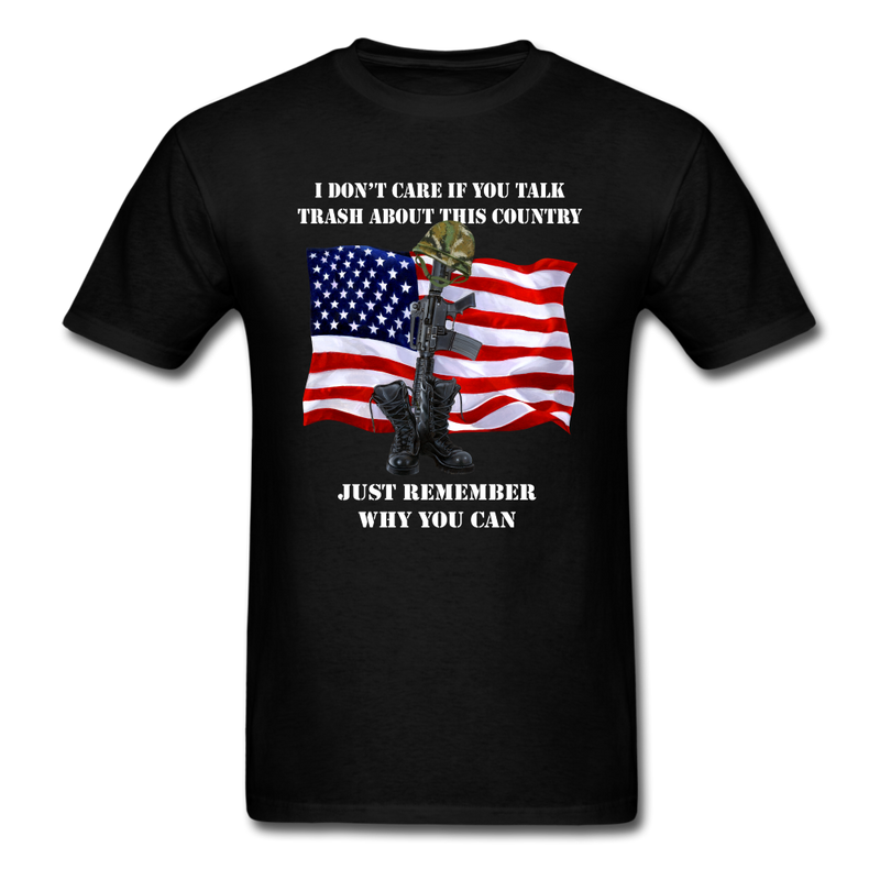 Patriotic USA theme Thank a Soldier tee tee shirt design - black