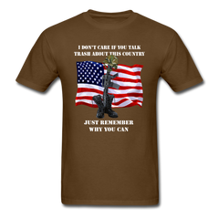 Patriotic USA theme Thank a Soldier tee tee shirt design - brown