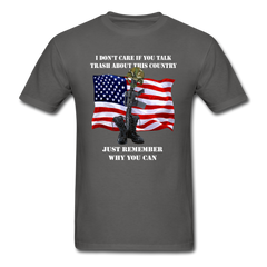 Patriotic USA theme Thank a Soldier tee tee shirt design - charcoal