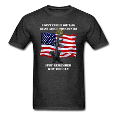 Patriotic USA theme Thank a Soldier tee tee shirt design - heather black