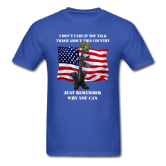 Patriotic USA theme Thank a Soldier tee tee shirt design - royal blue