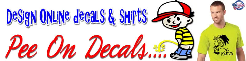 pee on piss boy vinyl decal sticker novelty humor