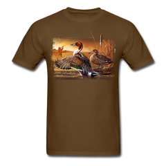 Pintail Ducks Waterfowl wildlife tee shirt - brown