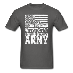 Proud Veteran of the UNITED STATES ARMY tee shirt - charcoal