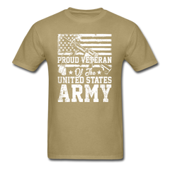 Proud Veteran of the UNITED STATES ARMY tee shirt - khaki