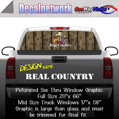 real country cow boy boots hat window graphic