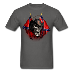 Rebel Cowboy Skull tee shirt - charcoal