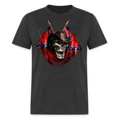 Rebel Cowboy Skull tee shirt - heather black