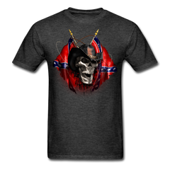 Rebel Cowboy Skull tee shirt - heather black