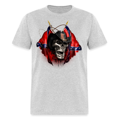 Rebel Cowboy Skull tee shirt - heather gray