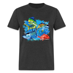 Saltwater Slam Fishing tee shirt - heather black