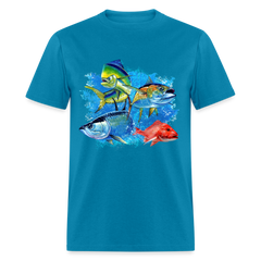 Saltwater Slam Fishing tee shirt - turquoise