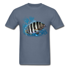 Sheepshead fishing tee shirt - denim