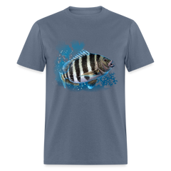 Sheepshead fishing tee shirt - denim