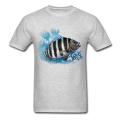 Sheepshead fishing tee shirt - heather gray