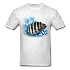 Sheepshead fishing tee shirt - light heather gray