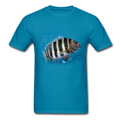 Sheepshead fishing tee shirt - turquoise