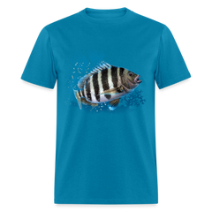 Sheepshead fishing tee shirt - turquoise