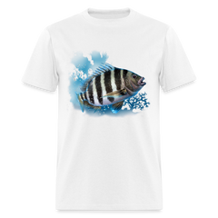 Sheepshead fishing tee shirt - white