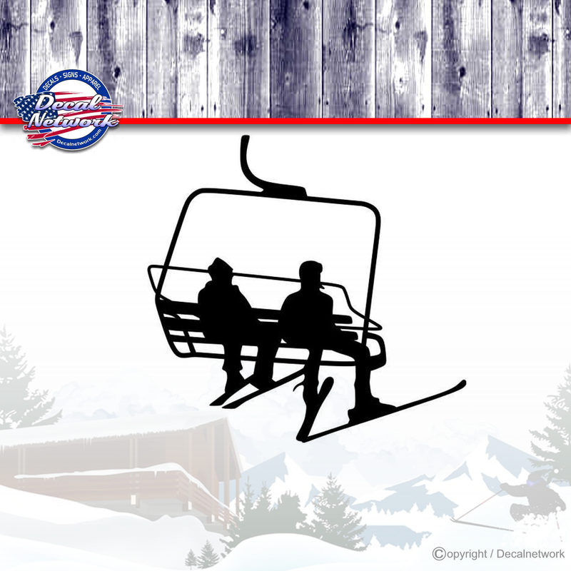ski chair lift skiing vinyl decal sticker