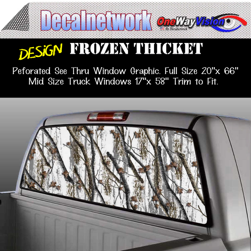 Frozen thicket snow camo window graphic