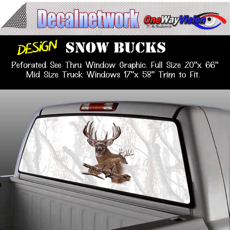 snow whitetail bucks window graphic
