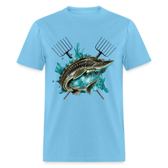 Sturgeon Spear Fishing tee shirt - aquatic blue