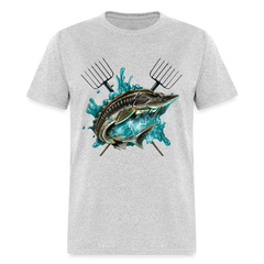 Sturgeon Spear Fishing tee shirt - heather gray