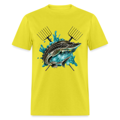 Sturgeon Spear Fishing tee shirt - yellow