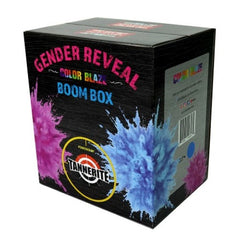Tannerite Gender reveal boom box targets with color blaze pink or blue