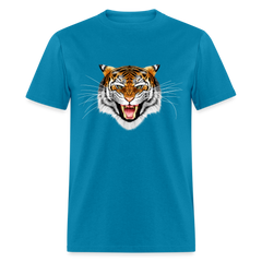 Tiger Face tee shirt - turquoise