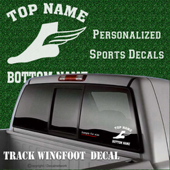 custom sports decal track team wing foot car sticker