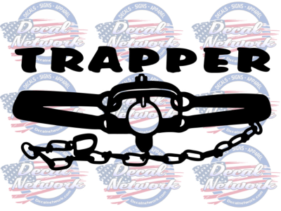 Trapper closed trap vinyl decal for trapping car truck suv window - RTC Trading Company
