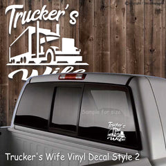 Truckers Wife tractor trailer vinyl window decal sticker