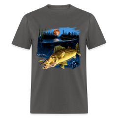 Walleye Moonlight tee shirt - charcoal