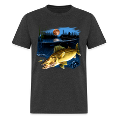 Walleye Moonlight tee shirt - heather black