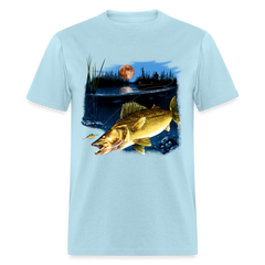 Walleye Moonlight tee shirt - powder blue