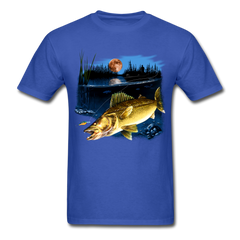 Walleye Moonlight tee shirt - royal blue
