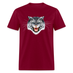 White Tiger Face tee shirt - burgundy