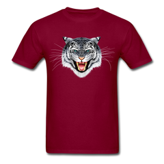 White Tiger Face tee shirt - burgundy