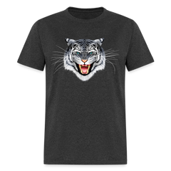 White Tiger Face tee shirt - heather black