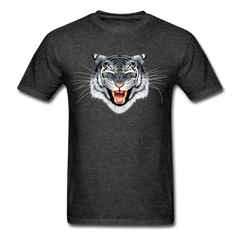 White Tiger Face tee shirt - heather black
