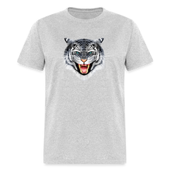 White Tiger Face tee shirt - heather gray
