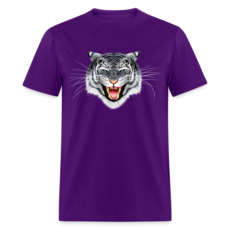 White Tiger Face tee shirt - purple