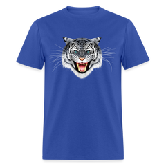 White Tiger Face tee shirt - royal blue