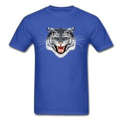 White Tiger Face tee shirt - royal blue