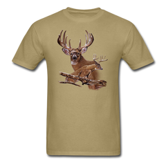 Whitetail Bucks wildlife shirt design - khaki