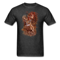 Whitetail Running Buck Wildlife tee shirt - heather black