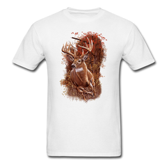 Whitetail Running Buck Wildlife tee shirt - white